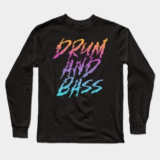 DRUM AND BASS  - Bass Gradient (Orange/pink/blue) Long Sleeve T-Shirt